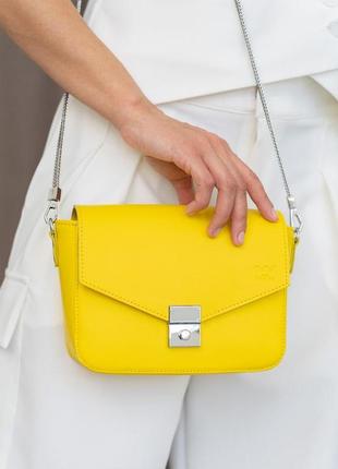 Жіноча шкіряна сумочка yoko жовтий краст