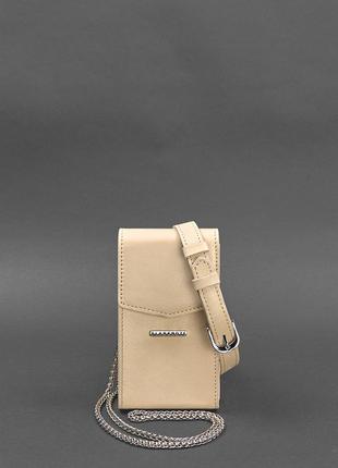 Набір жіночих шкіряних сумок mini поясна/кроссбоді світло-бежевий6 фото