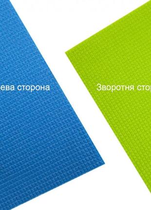 Килимок для фітнесу ivn двошаровий 1800х600х11мм синьо-зелений2 фото