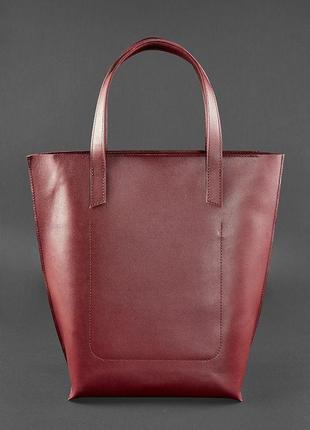 Шкіряна жіноча сумка шоппер d.d. бордова3 фото