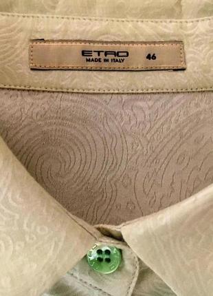 Легендарная сорочка-рубашка от люкс-бренда "etro" хлопок принт пейсли в светлых тонах6 фото