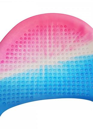 Шапочка для плавання на довге волосся gp-010-multi-2 мультицвіт (рожево-синьо-білий)1 фото