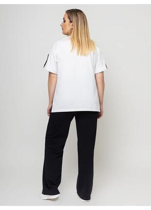 Костюм-двійка жіночий літній штани з трикотажу двонитка, футболка - кулір розмір від 48 до 604 фото