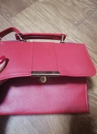 Червона сумочка, клатч, шкіра4 фото