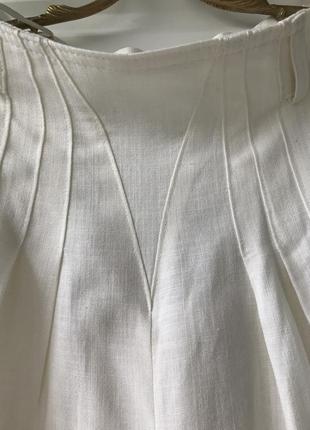Винтажная юбка света натуральная на лето лен вискоза на пуговицах спереди4 фото