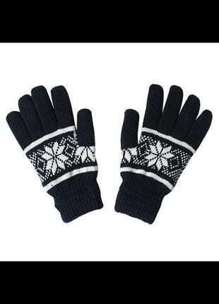 Распродажа! варежки перчатки зимние женские мужские вязаные теплые