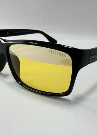 Водительские очки антифара прямоугольники с поляризацией для вечернего вождения авто в пластиковой оправе1 фото