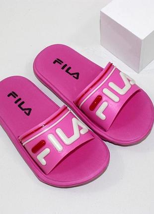 Дитячі розові шльопки для дівчинки fila,  пінкові