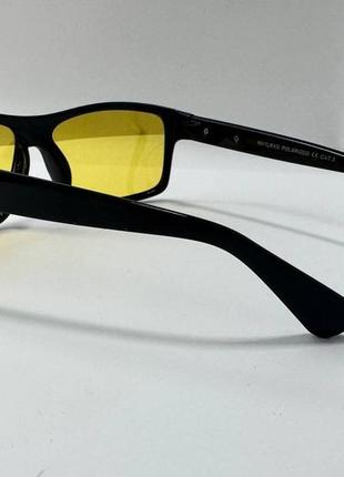 Водійські окуляри антифара прямокутники з поляризацією для вечірнього керування авто в пластиковій оправі3 фото