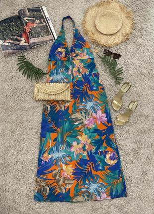 Яскраве літнє пляжне максі плаття №3035 фото