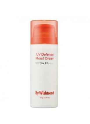 Зволожуючий сонцезахисний крем з пантенолом by wishtrend uv defense moist cream spf 50+ pa++++, 50 мл