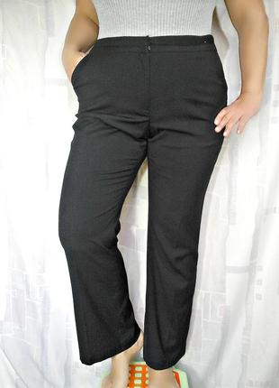 Класичні брюки з тканини в дрібну переполасу2 фото