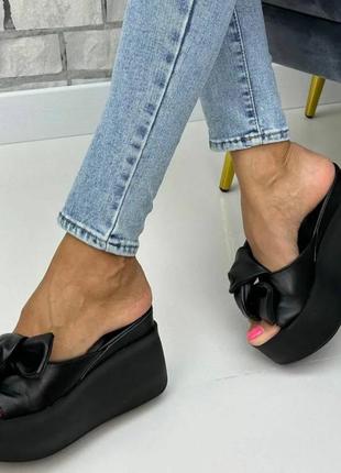 Босоножки женские стильные натуральная кожа цвет черный размер 40 (25,5 см) (30158)