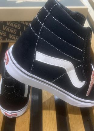 Хіт сезону кеди vans sk-8 old skool олд скул black hi sk8 sk 8 високі венс чорні текстиль3 фото