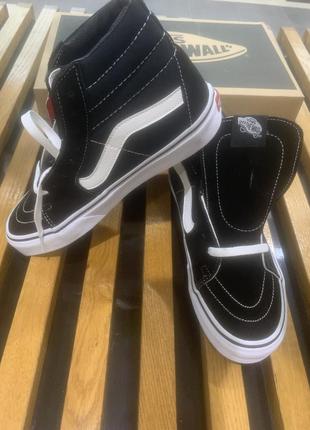 Хіт сезону кеди vans sk-8 old skool олд скул black hi sk8 sk 8 високі венс чорні текстиль