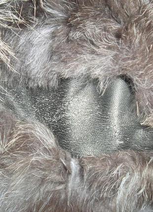 Куртка жилетка с натуральным мехом и вставками с кожи6 фото