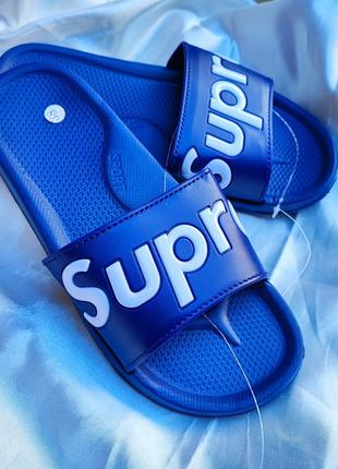 Сині шльопки supre з пінковою підошвою6 фото