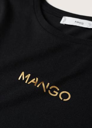 Футболка, футболка лого mango, футболка хлопок, футболка трикотаж6 фото