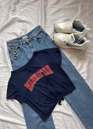 Темно синий топ от h&m