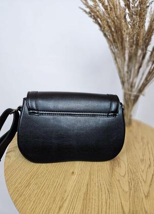 Стильна чорна сумка жіноча/ сумочка з регульованим ременцем7 фото
