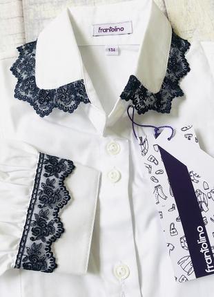 Блузка классическая с кружевом2 фото
