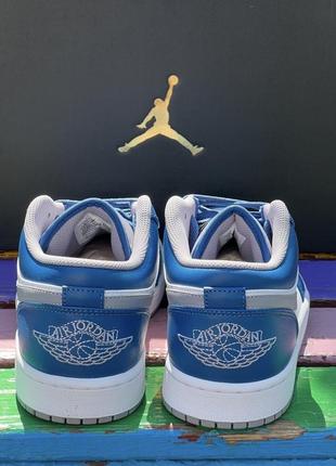 Кросівки nike air jordan 1 low true blue cement grey джордани оригінал7 фото