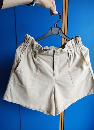 Летние женские шорты из натуральной ткани хлопок/лен10 фото