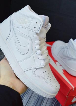 Женские высокие кожаные кроссовки nike air jordan #найк