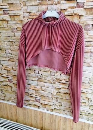 Топ рукава в рубчик велюр під вельвет