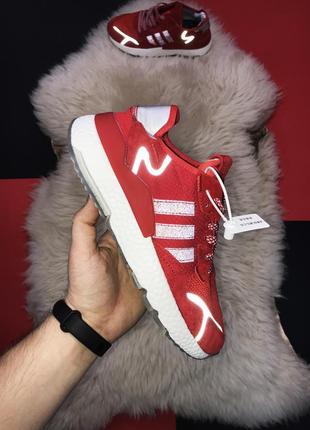 Кроссовки женские adidas nite jogger red white reflective.