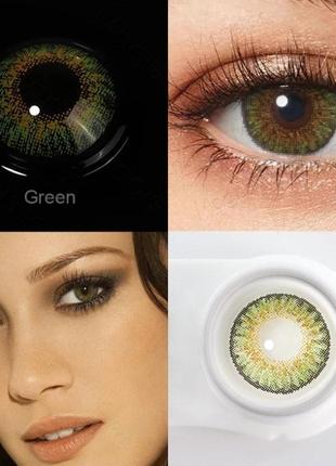 Цветные линзы для глаз green + контейнер для хранения в подарок4 фото