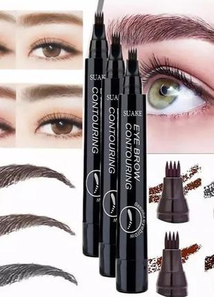 Водостійкий олівець для очей з ефектом микроблейдинга tint my 4  tip brow 4  чорний7 фото