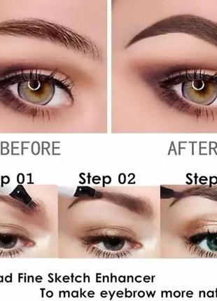 Водостійкий олівець для очей з ефектом микроблейдинга tint my 4  tip brow 4  чорний4 фото