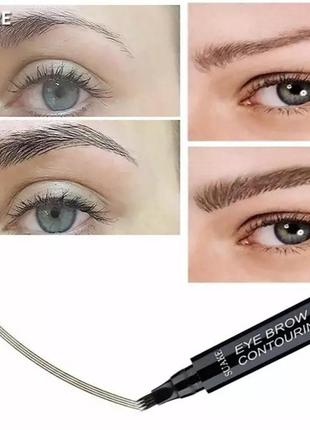 Водостійкий олівець для очей з ефектом микроблейдинга tint my 4  tip brow 4  чорний3 фото