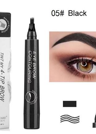 Водостійкий олівець для очей з ефектом микроблейдинга tint my 4 tip brow 4 чорний