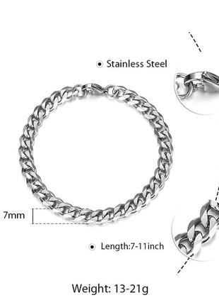 Мужской браслет  из нержавеющей стали trendsmax  ширина 7 мм, длинна 20 см9 фото