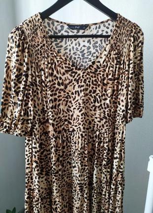 Легкое вискозное платье/ платье свободного кроя в тигровый леопардовый принт3 фото