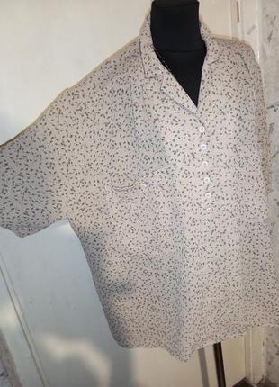 Чудесная,лёгкая,бежевая блузка с карманами в цветочный принт-italia,большого размера,comma