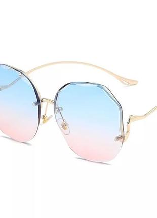 Окуляри очки uv400 рожеві блакитні іміджеві сонцезахисні стильні модні нові2 фото