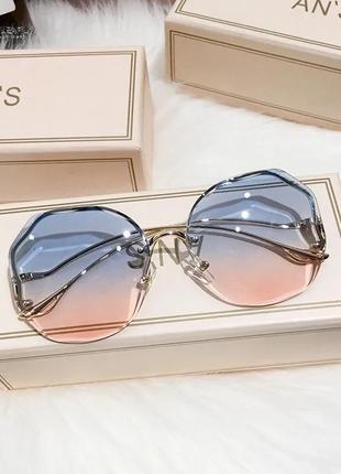 Окуляри очки uv400 рожеві блакитні іміджеві сонцезахисні стильні модні нові