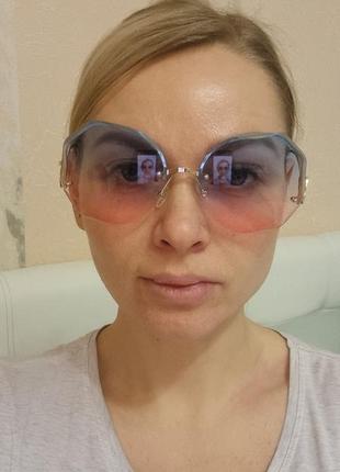 Окуляри очки uv400 рожеві блакитні іміджеві сонцезахисні стильні модні нові3 фото