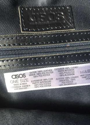 Кожаный мужской рюкзак на одно плечо asos.9 фото