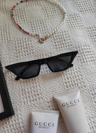 Окуляри очки uv400 "лисички" чорні темні сонцезахисні стильні модні нові3 фото