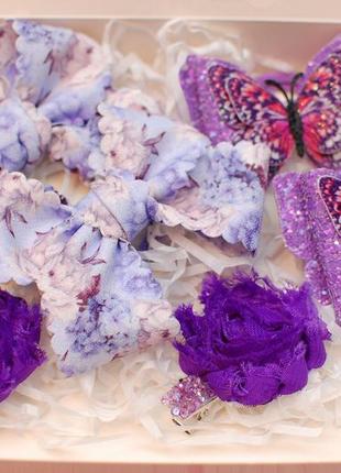 Набор украшений в лавандово-фиолетовом цвете4 фото