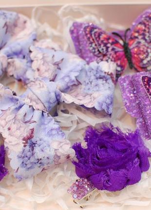 Набор украшений в лавандово-фиолетовом цвете5 фото