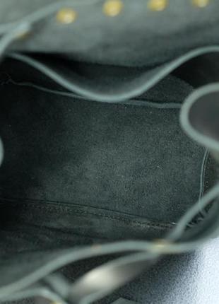 Жіночий шкіряний рюкзак на затяжках, натуральна натуральна шкіра італійський краст колір чорний5 фото