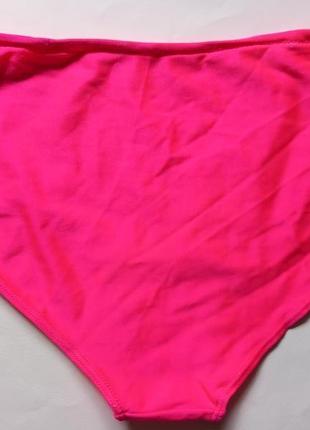 Яркие неоновый высокие плавки от купальника, низ купальный розовый3 фото