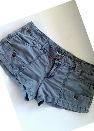38-40р. серые льняные шорты eagle
