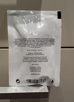 Туалетная вода burberry brit rhythm for women пробник 2 мл
