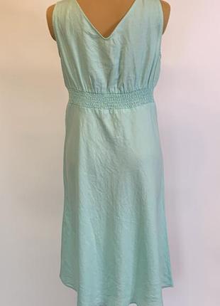 Літня сукня ментолового кольору з льону,новий стан3 фото